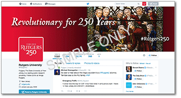 Sample Rutgers 250 Twitter Profile and Cover Images