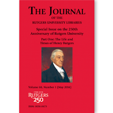 The Journal of Rutgers University Libraries, Special 250th Anniversary Volume