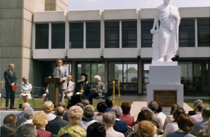 Stanley S. Bergen Jr. addresses graduating class in 1970s