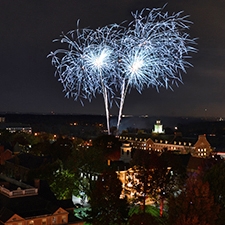 Rutgers 250 fireworks over College Avenue campus