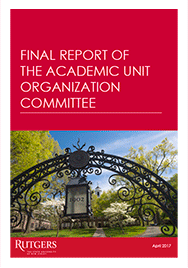 Cover of the Final Academic Unit Organization Committee Report Spring 2017